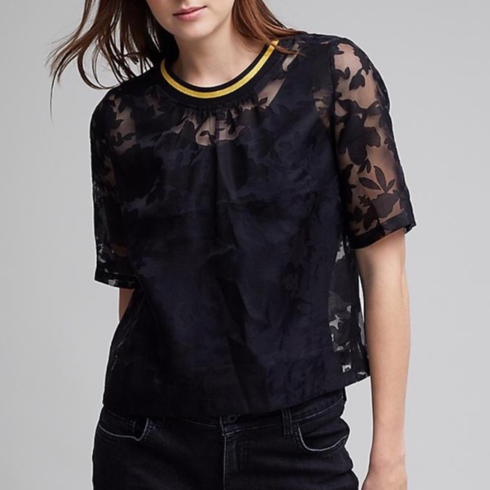 Anthropologie Seen Worn Kept Anoush Black Lace Top Size 6 NWT
